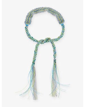 La Maison Du Couturier Assya London Ibiza Sterling- And Silk Tie Bracelet - Blue