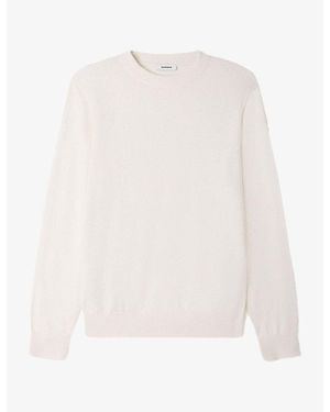 Sandro Long-Sleeve Crewneck Cashmere Jumper - White