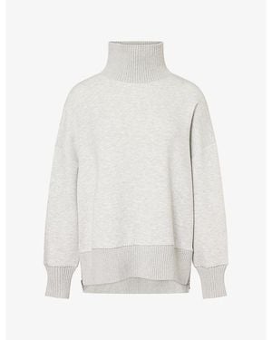 Varley Barker High-Neck Jersey Sweatshirt - White