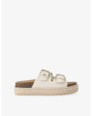 KG by Kurt Geiger Raquel Rope-Sole Faux-Leather Sandals - Natural