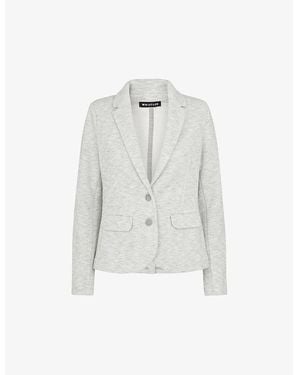 Whistles Slim-Fit Single-Breasted Cotton-Jersey Jacket - White