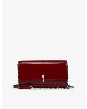 Christian Louboutin Bettina Patent-Leather Wallet-On-Chain - Red