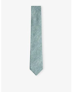 Reiss Elio Plain Linen Tie - Blue