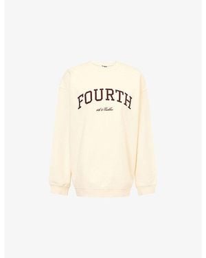 4th & Reckless Fourth Logo-Embroidered Cotton-Jersey Sweatshirt - Natural