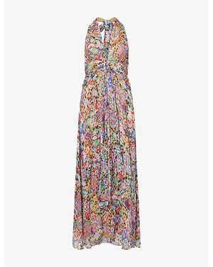 RIXO London Alaina Floral-Print Woven Maxi Dress - Purple