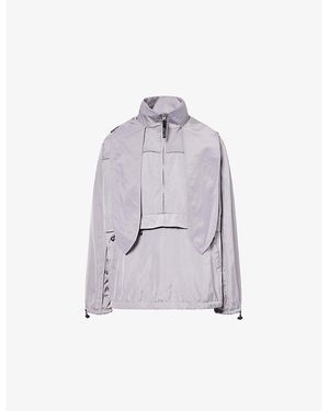 Sandy Liang Siena Hooded Woven Track Jacket - Purple