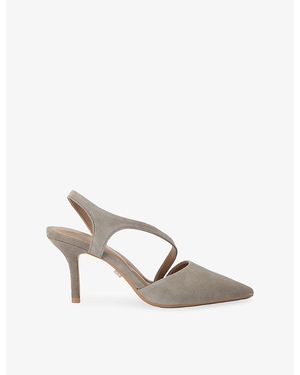 Carvela Kurt Geiger Symmetry Suede Sling-Back Heeled Courts - White