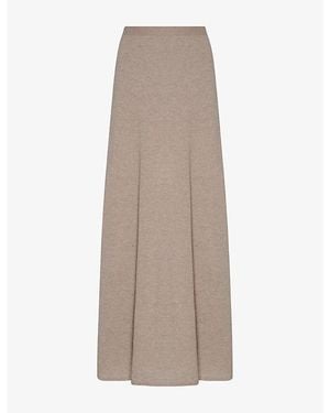 The Row Noella High-Waist Cashmere Maxi Skirt - Brown