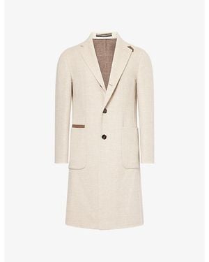 dunhill Notched-Lapel Wool Chesterfield Coat - Natural