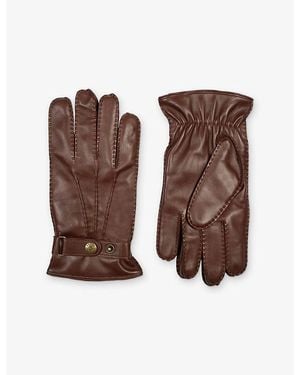 Dents Tetbury Three-Point Cashmere-Lined Leather Gloves - Brown