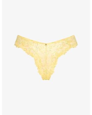 Savage x Fenty Romantic Corded Lace Brazilian Briefs - Yellow