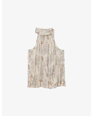 Reiss Josie Halterneck Woven Top - White