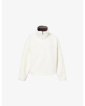 ADANOLA Quarter-Zip Borg Fleece Jacket - White