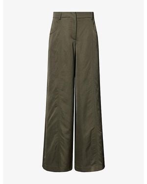 Twp Demi Wide-Leg Linen-Blend Pants - Green