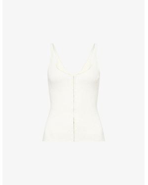 Reformation Eloise Ribbed Cotton-Blend Knit Top - White