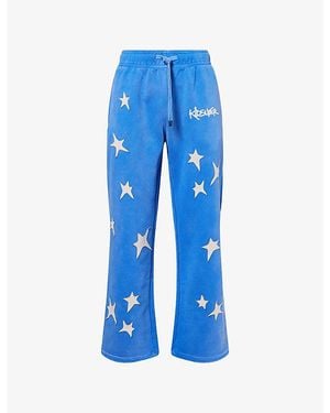 Kidsuper Stars Wide-Leg Cotton Jogging Bottoms - Blue