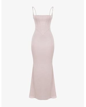 House Of Cb Olivette Corset Satin Maxi Dress - Pink