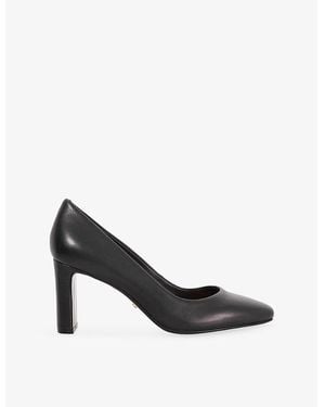 Dune Arriving Leather Heeled Courts - Black