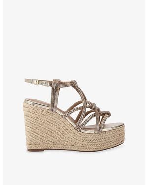 KG by Kurt Geiger Perla Wedge Woven Sandals - Natural
