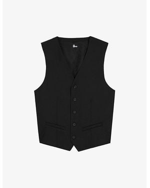 The Kooples Darted-Front Slim-Fit Wool Waistcoat - Black