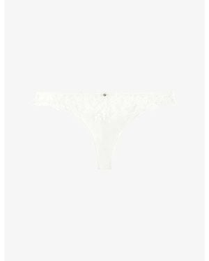 Aubade Kiss Of Love Mid-Rise Lace Briefs - White