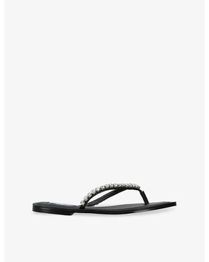 Steve Madden Kustom 001 Embellished Woven Sandals - Black