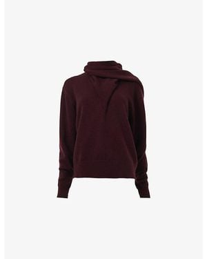 eem Scarf Tie-Front Knitted Jumper - Red