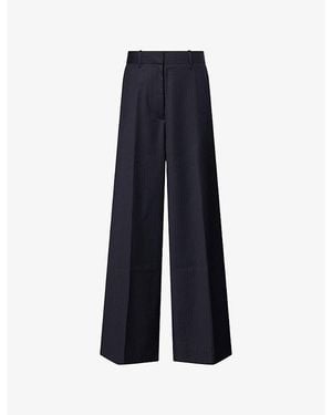 Camilla & Marc Orban Wide-Leg Wool-Blend Trousers - Blue