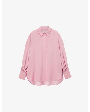 JOSEPH Camilia Relaxed-Fit Satin Blouse - Pink