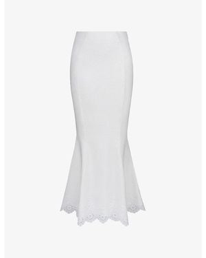 House Of Cb Isorella Broderie-Anglaise Cotton Maxi Skirt Xs (A-C Cup) - White