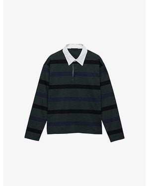 Prada Long-Sleeve Cotton Polo Shirt - Blue