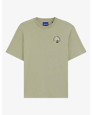 HUGO Branded Matcha Cotton-Jersey T-Shirt - Green