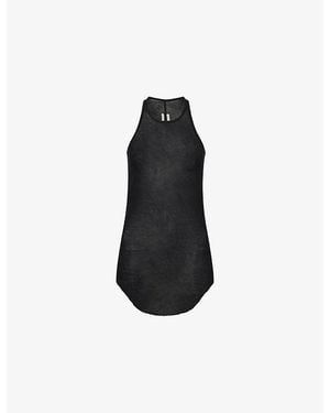 Rick Owens Basic Ribbed Silk-Blend Tank Top - Black