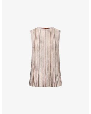 Missoni Sequin Raschel-Lace Tank Top - Natural