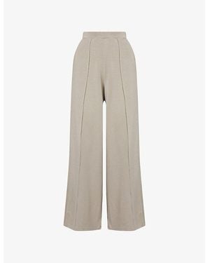 WE Are Tala Softsmart Wide-Leg Stretch-Woven Jogging Bottoms - Natural