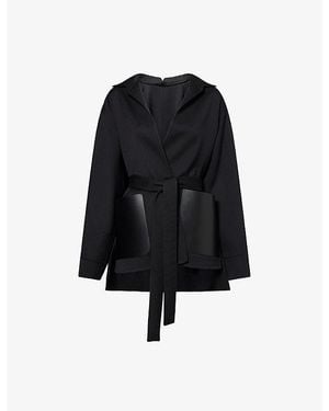 Alaïa Noir Wrap Belted Wool Jacket - Black
