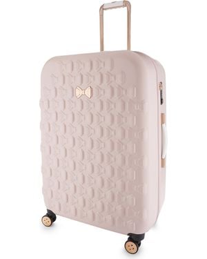 Ted Baker Ellete Bow-detailed Medium Four-wheel Suitcase - Pink