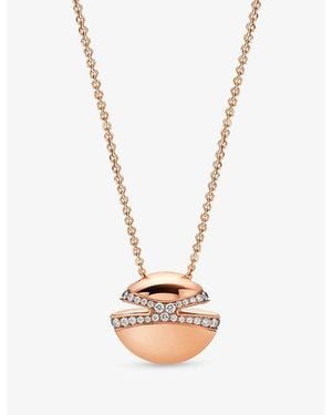 BVLGARI Cabochon 18Ct Rose- And 0.55Ct Pavé-Diamond Pendant Necklace - Metallic