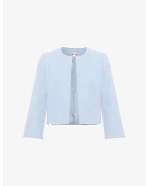 Phase Eight Elizabeth Collarless Cotton-Blend Jacket - Blue