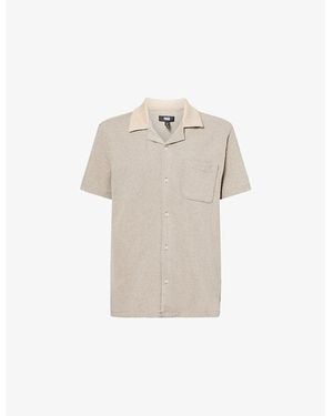 PAIGE Oliver Short-Sleeve Cotton-Piqué Shirt - Natural