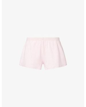 Skims Loose-Fit Ribbed Cotton Shorts - Pink