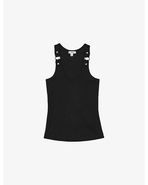 Reiss Hardware-Detail Slim-Fit Stretch-Cotton Vest Top - Black