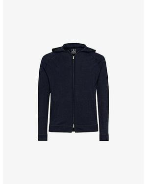 BOGGI Full-Zip Merino Wool Hoody - Blue