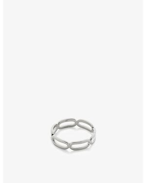 Monica Vinader Paperclip Sterling- Ring - White