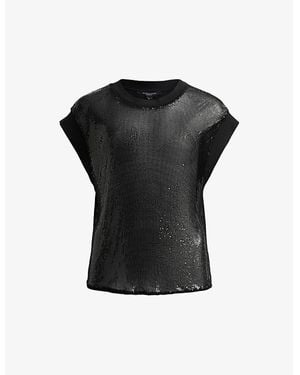 AllSaints Shane Chain Mail Top - Black