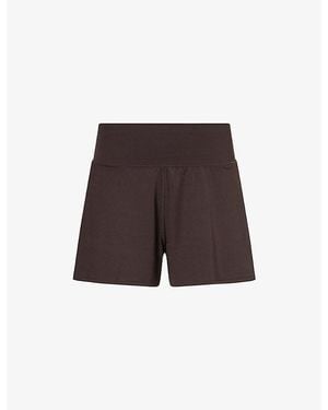 ADANOLA Studio Side Spilt Woven Shorts - Brown