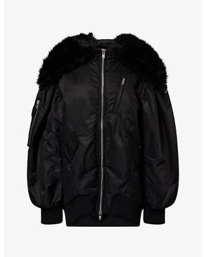 Simone Rocha Split-Hood Padded Bomber Jacket - Black
