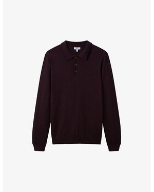 Reiss Trafford Polo-Collar Slim-Fit Wool Jumper - Purple