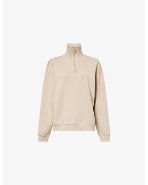 Now You Live Rutland High-Neck Stretch-Woven Sweatshirt - Natural