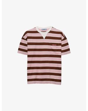 Prada Bayadere Striped Lisle Cotton-Jersey T-Shirt - Red